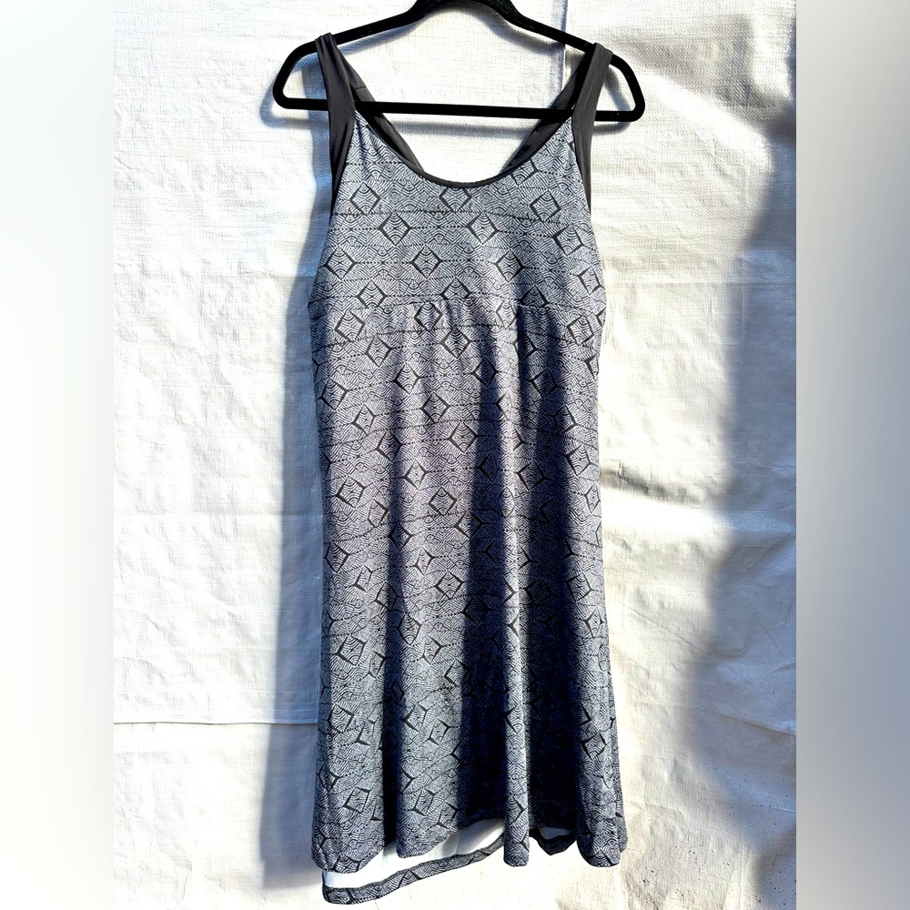 Patagonia Morning Glory Printed Dress Twisted Racerback Black Women’s Size XL